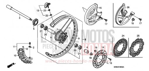ROUE AVANT CRF250R5 de 2005